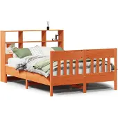 vidaXL Bedframe zonder matras massief grenenhout wasbruin 140x200 cm
