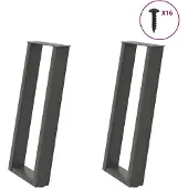 vidaXL Console tafelpoten 2st U-vormig 38x(72-73)cm staal antraciet