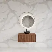 Gliss Design Heronimus badmeubel met ribbelfront 70cm walnut