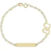 SKY Dames Plaatarmbandje Double Heart 14K Goud