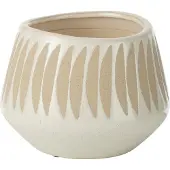 J-Line Flowerpot Kai Stoneware Beige/White Large