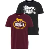 Lonsdale Shirt 'Ecclaw' geel / wijnrood / zwart / wit