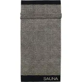 Cawö Saunadoek Natural Allover Block Stripes Natur-Schwarz
