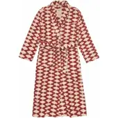 OAS Badjas Roza Velour Long Robe Bruin Unisex-L/XL