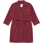 OAS Badjas Botanico Striped Velour Robe Rood Unisex-XXL/XXXL