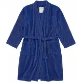 OAS Badjas Aquatic Pepper Velour Robe Blauw Unisex-S/M
