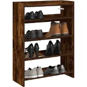 vidaXL Schoenenrek 60x25x81 cm bewerkt hout gerookt eikenkleurig