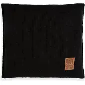 Knit Factory Jesse Sierkussen - Vierkant kussen - Kussen woonkamer - Bank kussen - Decoratie kussen - Zwart - 50x50 cm - Kussenhoes inclusief kussenvulling