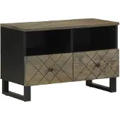 vidaXL Tv-meubel 70x33x46 cm massief mangohout zwart