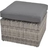 Lesli Living Hocker Valencia Smoke Grijs Aluminium Wicker Voetenbank Buiten