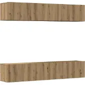vidaXL Tv-wandkasten 4 st bewerkt hout artisanaal eikenkleurig