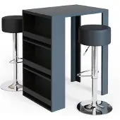 Vicco Bartafel set – 57 x 80 cm met 2 barkrukken Antraciet