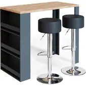 Vicco Bartafel set – 57 x 117 cm met 2 barkrukken Eiken