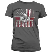 Hybris Top Gun Dames Tshirt -2XL- America Grijs