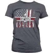 Hybris Top Gun Dames Tshirt -S- America Grijs