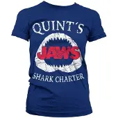 Hybris Jaws Dames Tshirt -S- Quint's Shark Charter Blauw