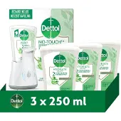 Dettol Automatische Zeepdispenser + Navulling Handzeep - Aloe Vera - 3x 250 ml - Voordeelverpakking