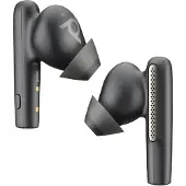 HP Poly zwarte oordopjes, Poly Voyager Free 60/60+ (2 stuks), headset met microfoon, zwart