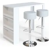 Vicco Bartafel set – 57 x 117 cm met 2 barkrukken Wit