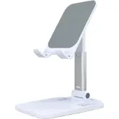 Phreeze Telefoonhouder Bureau - Verstelbaar - Inklapbaar - Kantelbaar - Universeel - Wit