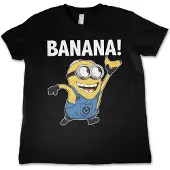 Hybris Minions Kinder Tshirt -Kids tm 8 jaar- Banana! Zwart