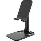 Phreeze Telefoonstandaard - Verstelbaar - Inklapbaar - Kantelbaar - Voor Bureau en Bed - Universeel - Zwart