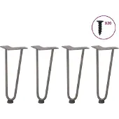 vidaXL Haarnadelpoten voor Salontafel 4 st 30 cm massief staal naturel