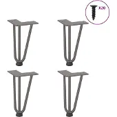 vidaXL Haarnadelpoten voor Salontafel 4 st 20 cm massief staal naturel