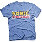 Hybris Sonic The Hedgehog Heren Tshirt -S- Cracked Logo Blauw/Grijs