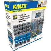 Kinzo Gereedschapswand - 43-Delig: 2-Delig Gereedschapsbord, 28 Opbergbakjes, 10 Gereedschapshaken en 3x Gereedschapshouder