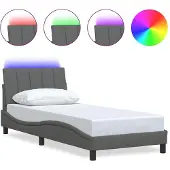 vidaXL Bedframe zonder matras "Hanko" 90x200 cm stof donkergrijs
