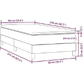 vidaXL Boxspring met matras fluweel roze 90x210 cm