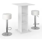 Vicco Rodeo Bartafel set – 70 x 70 cm met 2 barkrukken Wit