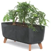 Prosperplast Bloembak Rechthoek Gracia Case Effect 58x24x24cm ANTRACIET