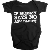 Hybris Romper Baby -12 maanden- If Mommy Says No, Ask Daddy Zwart