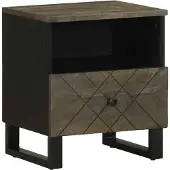 vidaXL Nachtkastje 40x33x46 cm massief mangohout zwart