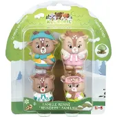 Ginza.se De Familie "Rendier" Speelset - Speelfiguren set - Poppetjes familie - Kinder Speelgoed - Rudy, Astrid, Sten en Helga - Vanaf 18 maanden - 4-Delig