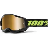 100% Strata 2 Essential, chromen motocrossbril, zwart/neon geel