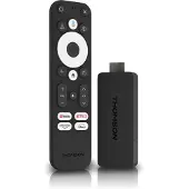 Thomson Streaming Stick 140, 4K UHD, Google Assistent, Wi-Fi, Bluetooth, HDMI, Dolby Atmos, DTS Digital Surround, HDR10, 2 GB RAM, 8 GB geheugen