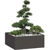 vidaXL Plantenbak 100x100x40 cm staal zwart