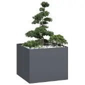 vidaXL Plantenbak 100x100x80 cm staal antracietkleurig