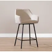 Livin24 Barkruk Ciara linnen taupe 65-78 cm