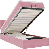 vidaXL Ottoman bed met matras en LED's 100x200 cm fluweel roze