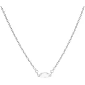 Karma Ketting Single Zirconia Oval Zilver