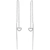 Karma Pull Through Doortrek Oorbellen Open Heart Zilver