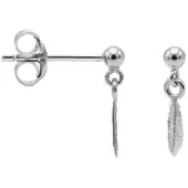 Karma Oorbellen Hanging Feather Zilver