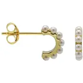Karma Oorbellen XL Half Hoop Pearls Goud
