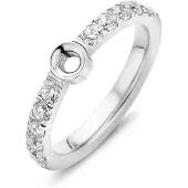 Melano Twisted Ring Crystal Zilver | Maat 60