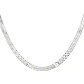 Yehwang Sieraad & Zo van Mo | Ketting Plat Gevlochten | Stainless Steel | Zilver kleurig