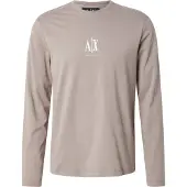 Armani Exchange Shirt donkerbeige / wit